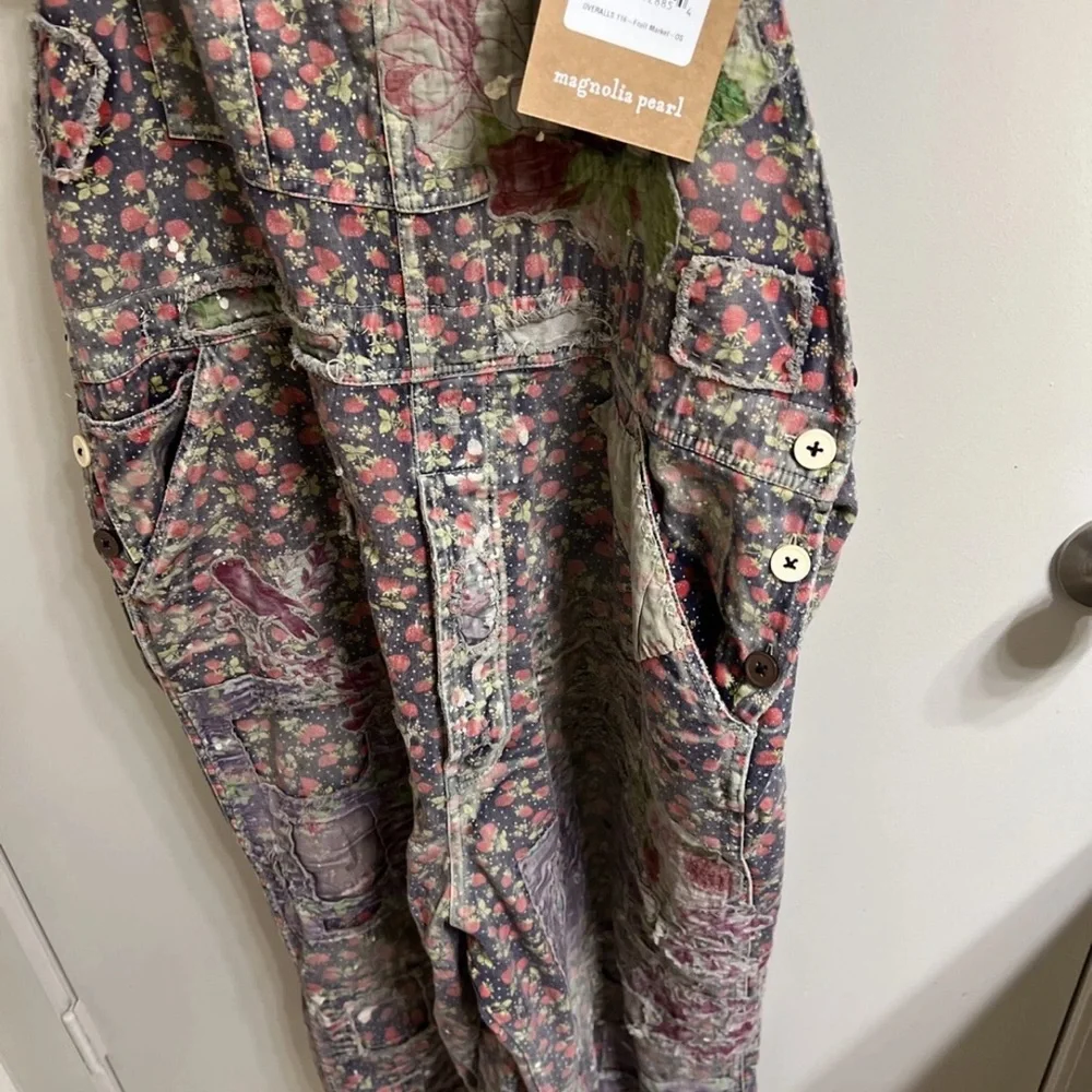 Magnolia Pearl Vintage Benjamin wide leg Floral Overalls (item C004) - Picture 5 of 7